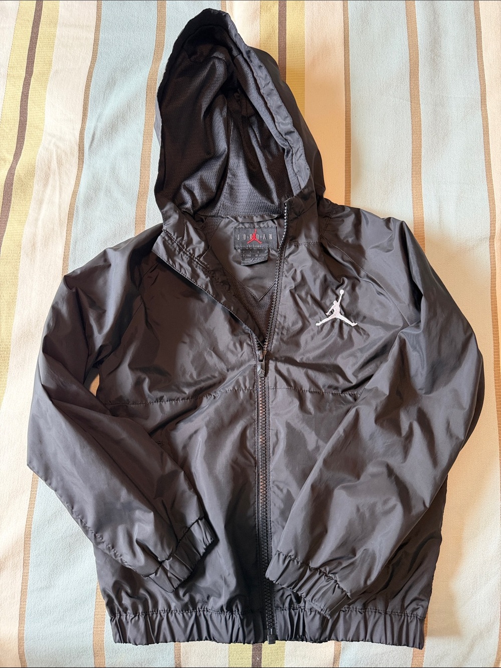 Nike Kids Jordan Black Windbreaker Jacket with Hood